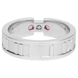 Tiffany & Co. 18K White Gold Diamond & Pink Sapphire Atlas Ring