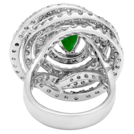 18K White Gold Jadeite 4.08 Carat Diamond Ring