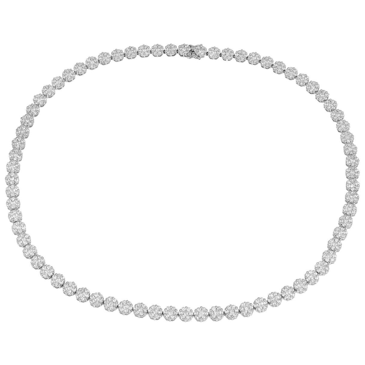 18K White Gold 12.06 Carat Diamond Riviere Necklace