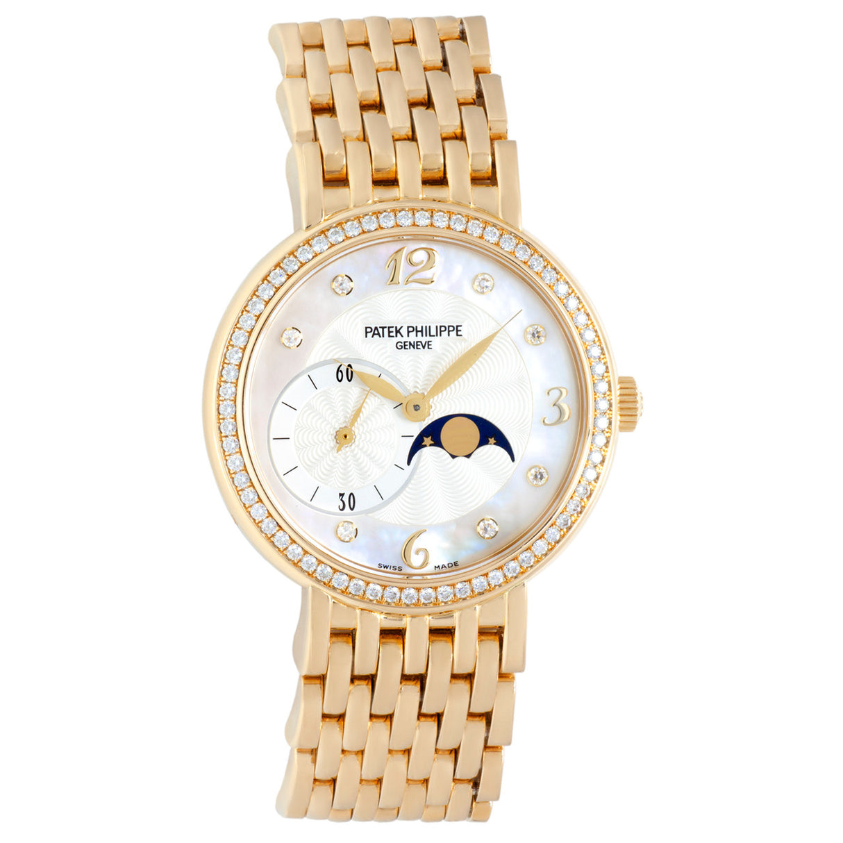 Patek Philippe 18K Yellow Gold & Diamond Calatrava Moonphase Ladies Watch 4958-1J Watches Patek Philippe