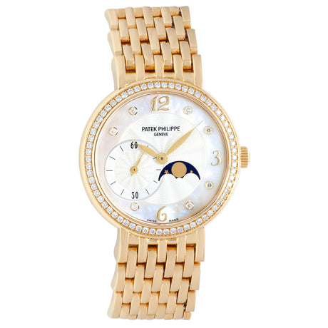 Patek Philippe 18K Yellow Gold & Diamond Calatrava Moonphase Ladies Watch 4958-1J Watches Patek Philippe