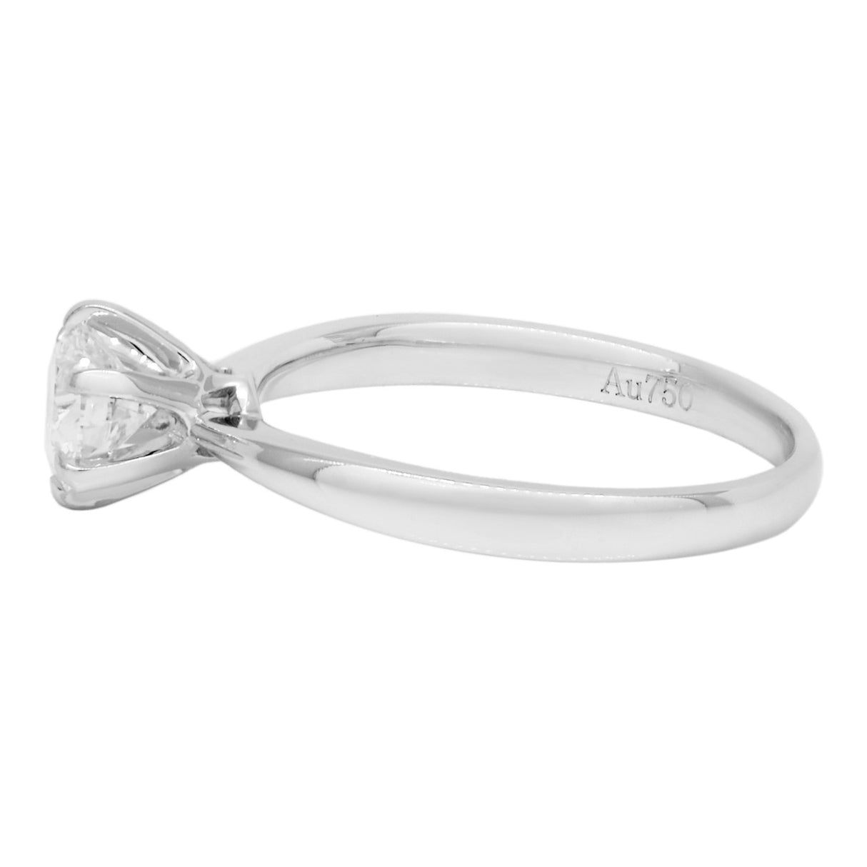 18K White Gold 0.50 Carat Diamond Solitaire Ring