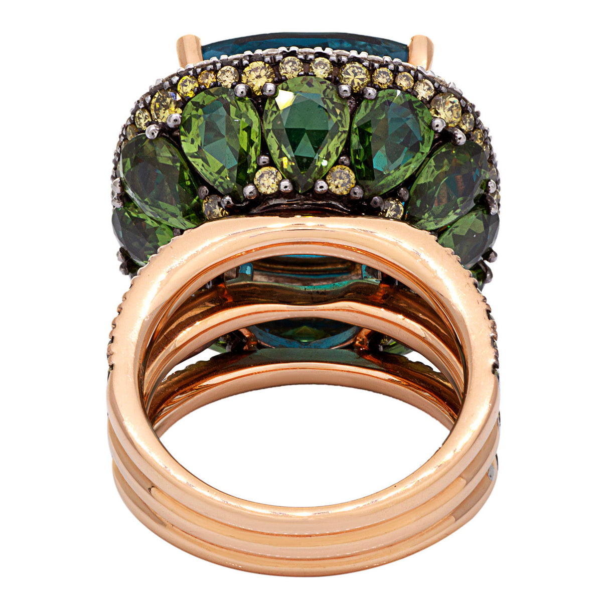 Zorab 18K Rose Gold Fantasia Topaz Sapphire Diamond Ring