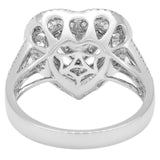 18K White Gold 1.35 Carat Diamond Heart Ring
