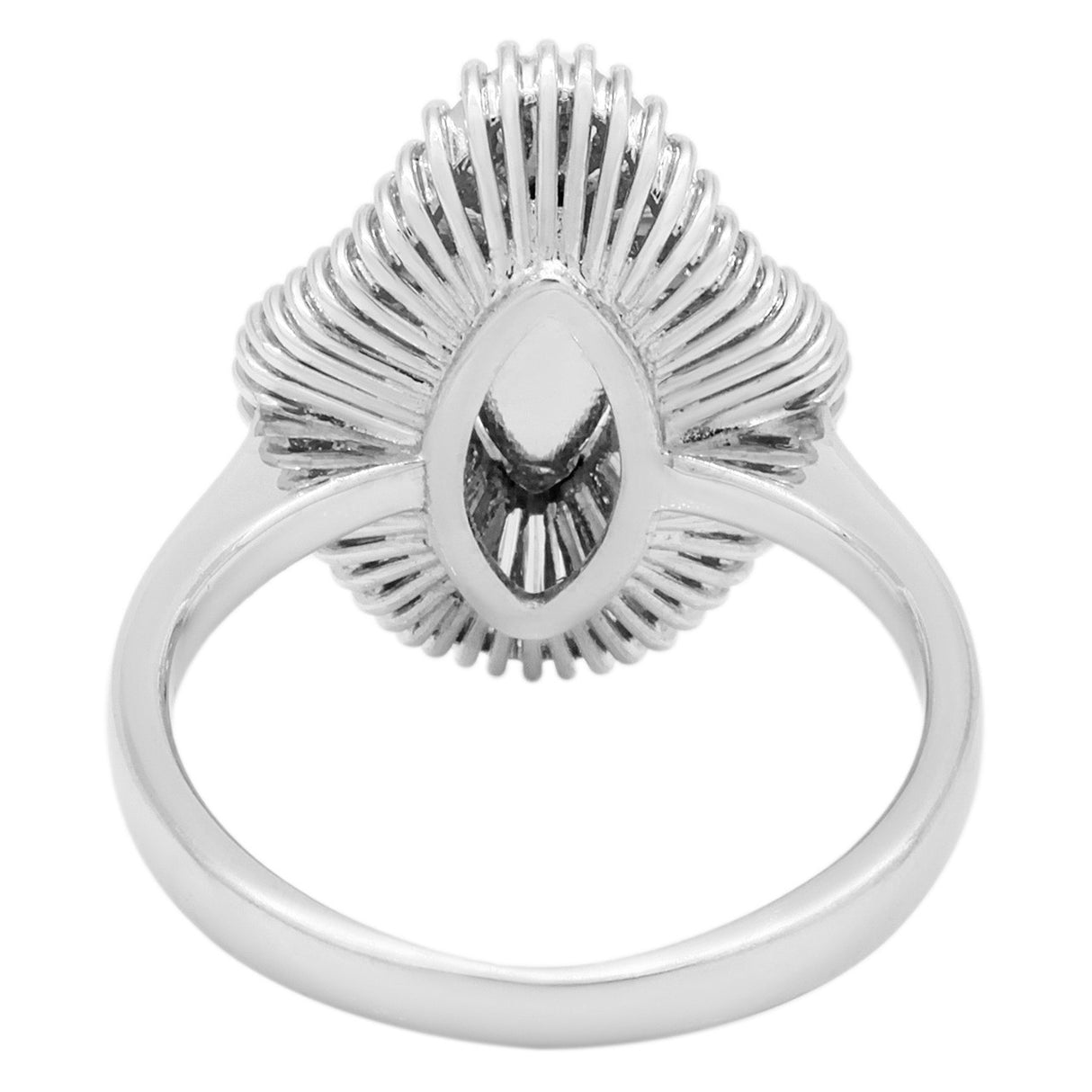 14K White Gold 1.38 Carat Marquis Diamond Ring