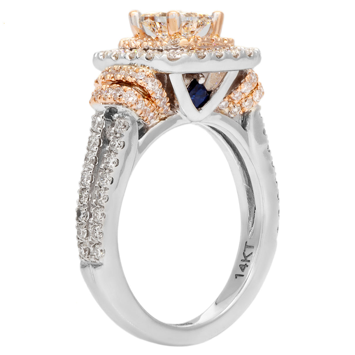 14K White Gold Vera Wang Princess Cut Diamond Ring