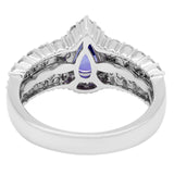 18K White Gold 1.22 Carat Sapphire Diamond Ring
