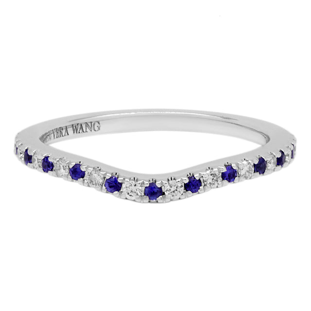 14K White Gold Vera Wang Diamond Sapphire Wedding Band – Modaselle