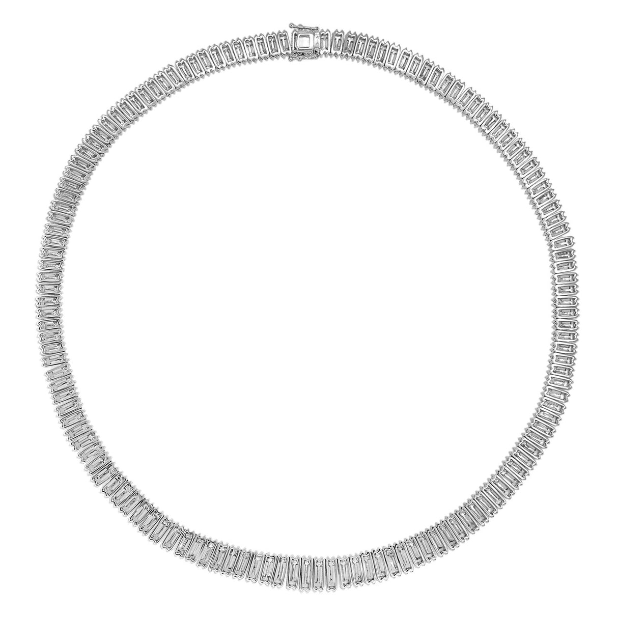 18K White Gold 20.72 Carat Diamond Riviere Necklace